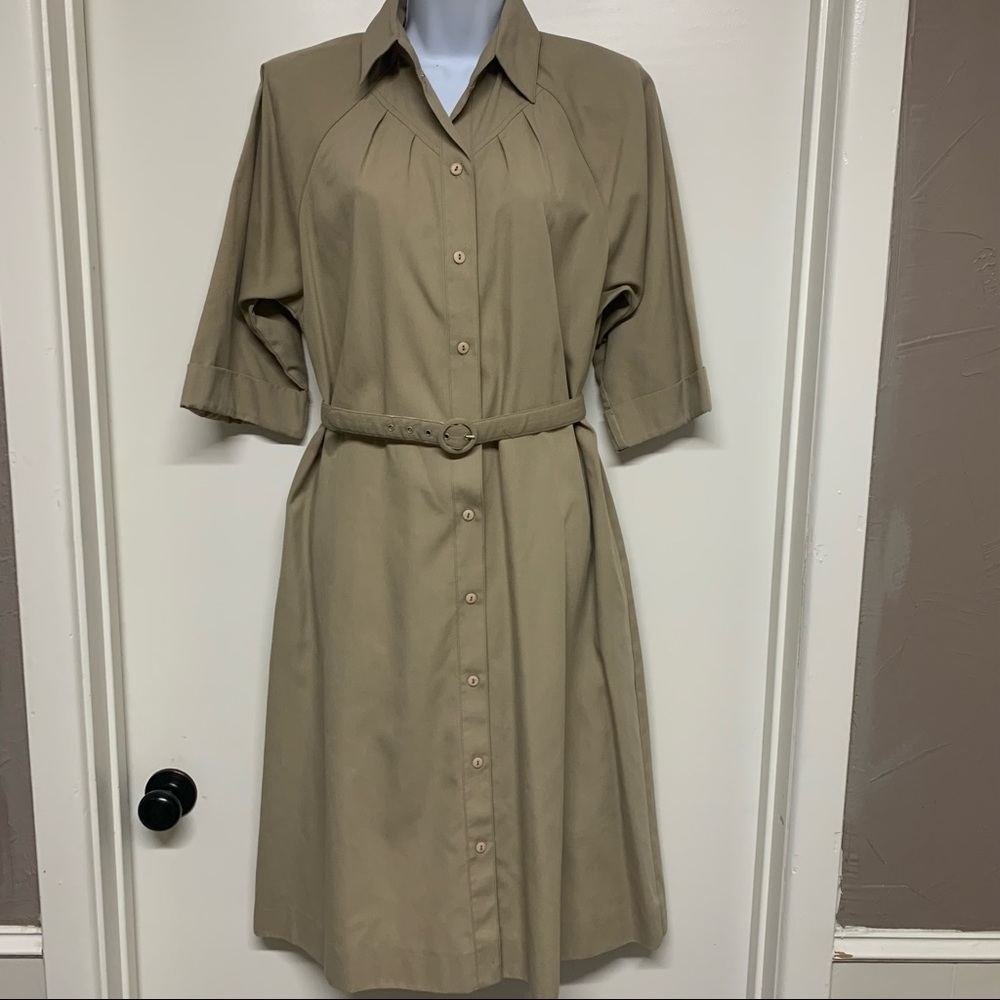 Vintage Willie of California Khaki Shirt Dress